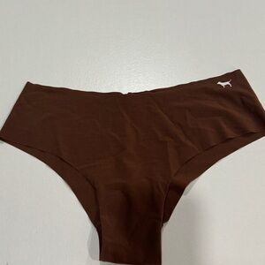 NWT Victoria's Secret PINK No-Show Soft Lace Cheekster Underwear Size M Brown